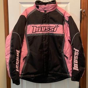 Mossi Racing Womens XL Full Zip Long Sleeves Black / Pink Snowmobile Jacket